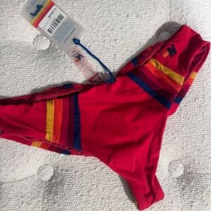 Aviator Nation Red Scrunch Bikini Bottoms